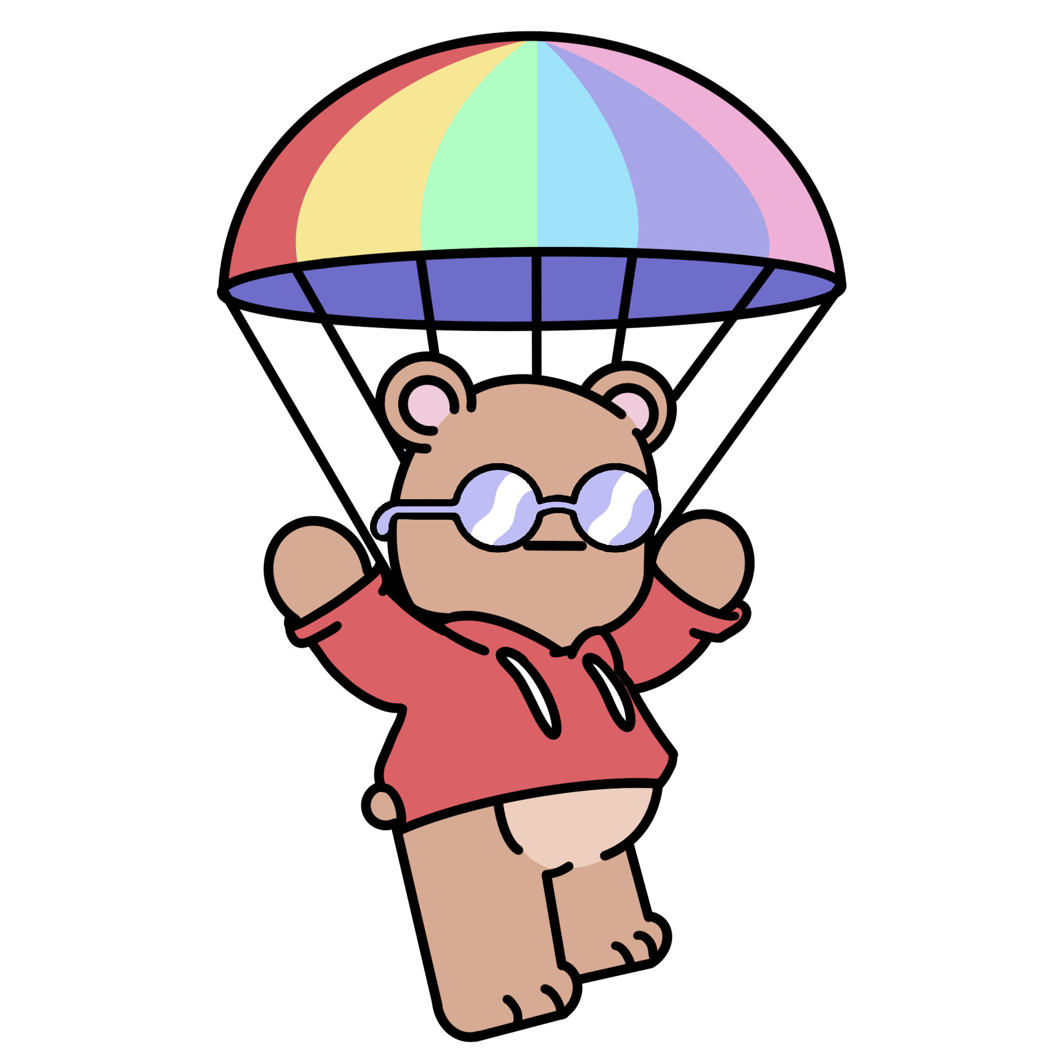 Parachuting bear